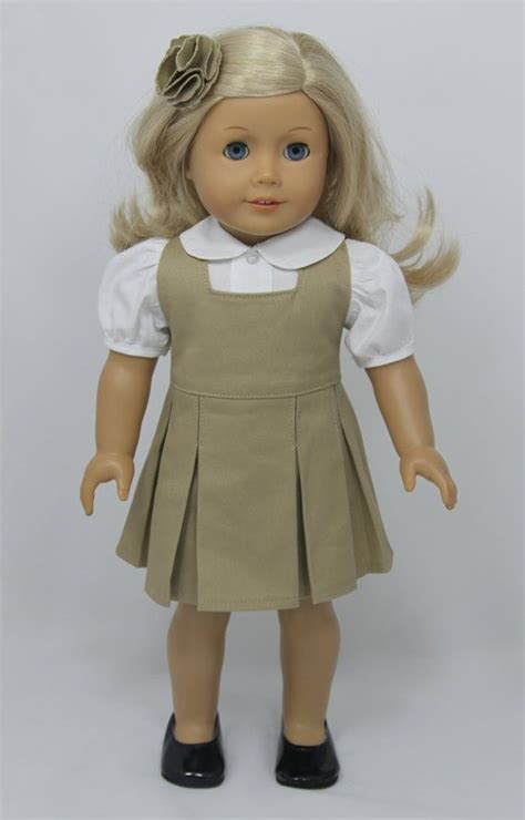 American Girl Doll school uniform with white by dollpetitecouture, $32. ...