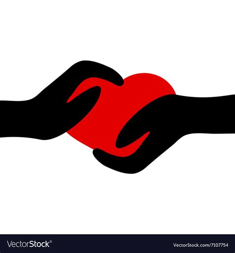 Two hands holding heart Royalty Free Vector Image