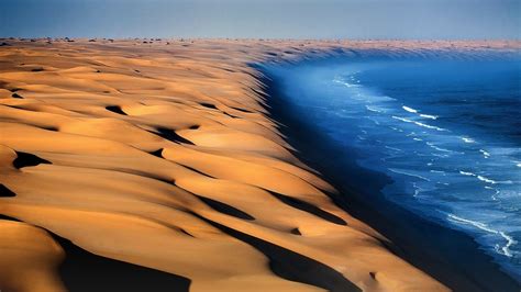 Download Africa Namibia Sea Ocean Sand Beach Nature Desert HD Wallpaper