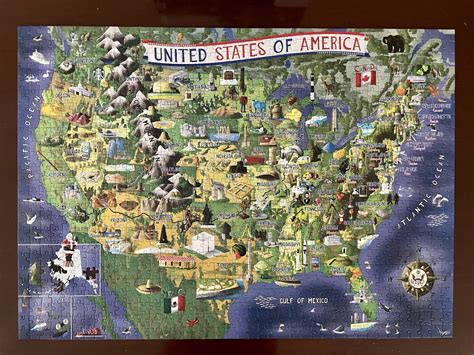 My first 1000 piece puzzle. USA Map by A2Play. : r/Jigsawpuzzles