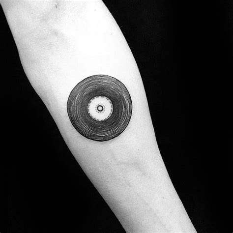 50 Vinyl Record Tattoo Designs For Men - Long Playing Ink Ideas