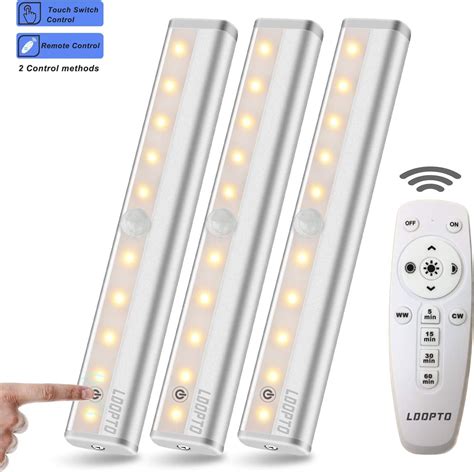 LDOPTO Wireless Under Cabinet Lighting 3 Pack with Remote Control ...