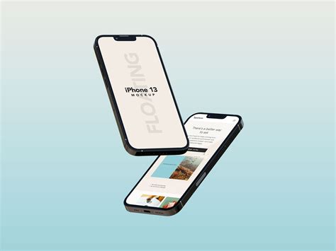 Free Floating iPhone 13 Mockup PSD - Designbolts