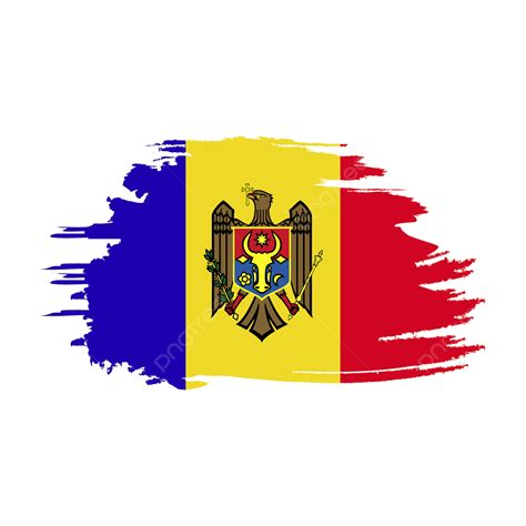 Moldova Flag Stylized On White Transparent Background, Moldova Flag ...