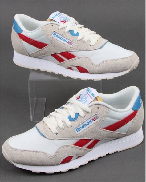 Reebok Classic Nylon Trainers Team Chalk/Scarlet | 80s Casual Classics