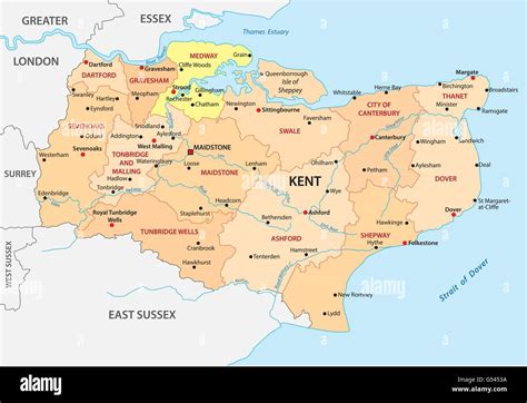 Road Map Of Kent England