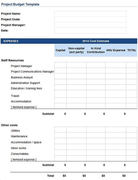 Free Project Budget Template , Project Budget Template Excel , Good ...