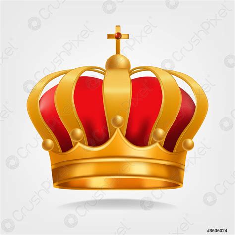 Gold Crown Vector Luxury Monarchy Symbol Isolated Realistic ...