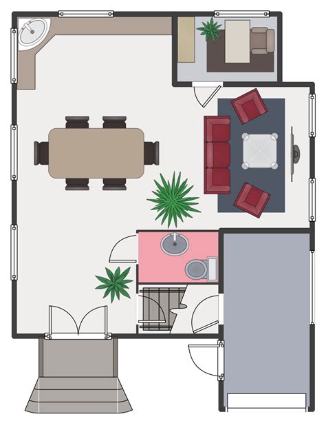 Ground Floor Plan. This example was created in #ConceptDraw PRO using ...