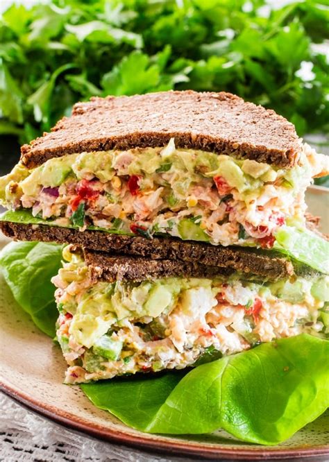 Loaded Chicken Salad Sandwiches with Guacamole - Jo Cooks