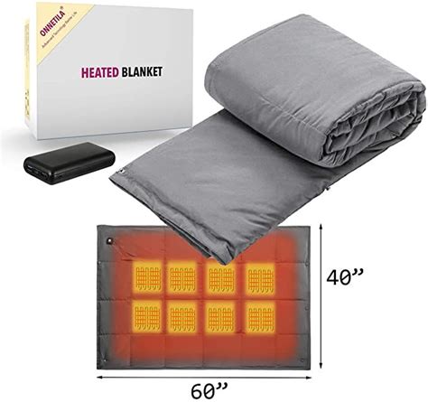 Portable Heated Blanket Battery Operated, Cordless Heated Throw Blanket ...