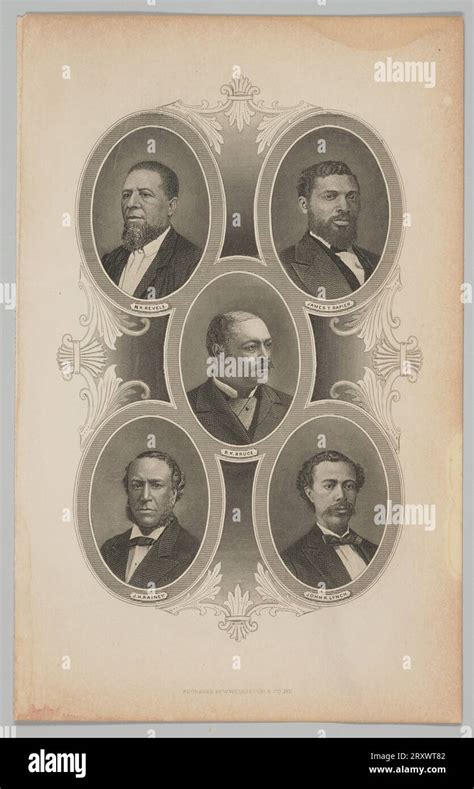 Engraved portrait of five members of Reconstruction Congresses early ...