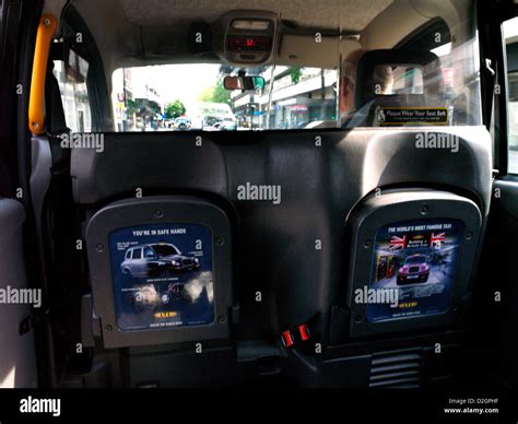 Inside London Black Taxi Cab Stock Photo - Alamy