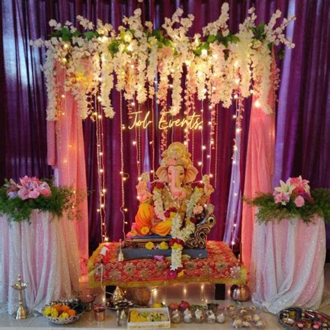 Ganpati Pooja Decoration | Ganesh Chaturthi Makhar Decoration Pune ...