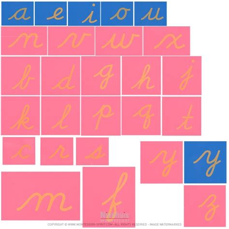 Sandpaper Letters: Cursive USA - Montessori Spirit