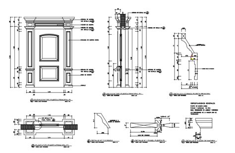 Door Detail CAD Drawing - Cadbull