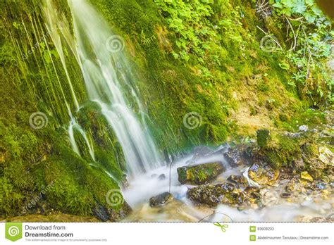 Waterfall stock image. Image of laguna, flowing, lake - 93608203