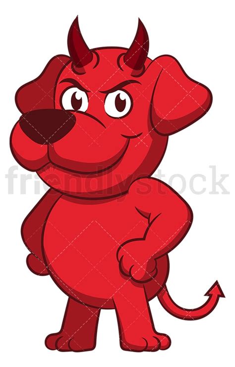 Devil Dog Cartoon Clipart Vector - FriendlyStock