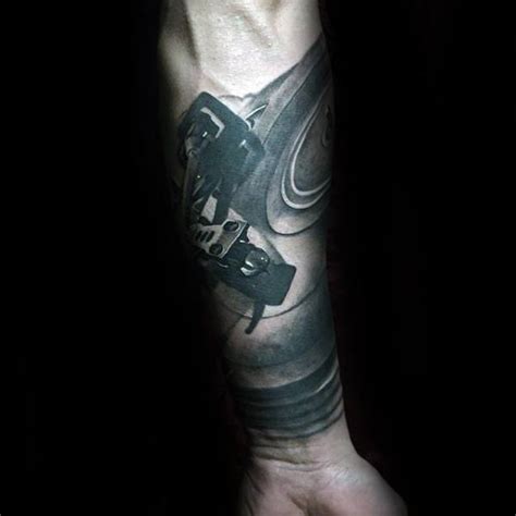 50 Vinyl Record Tattoo Designs For Men - Long Playing Ink Ideas