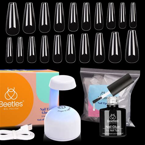 Buy Beetles Gel Nail Kit Easy Nail Extension Set with 500Pcs Soft Gel ...