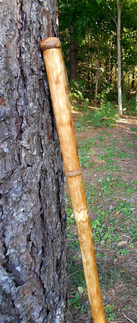 Walking stick with Natural finish, Unique Wood Hiking Staff, Handmade ...