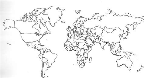 Blank Map of the World with Countries and Capitals