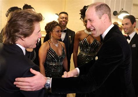 Britain's Prince William, Prince of Wales, meets actor Tom Cruise ...