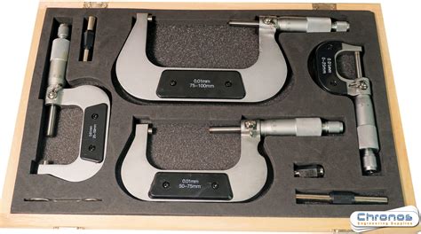 Set of Four Micrometers - Metric 0-100mm- SORRY OUT OF STOCK - Chronos ...