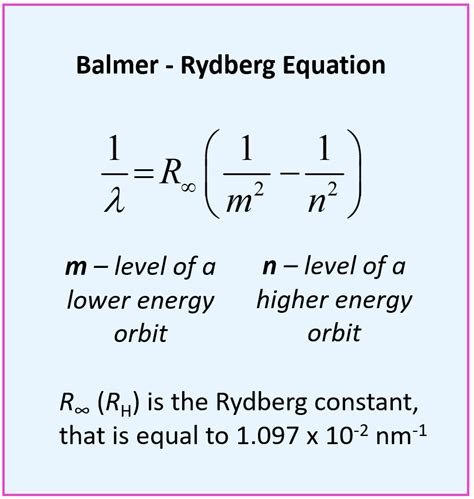 Rydberg Formula - Chemistry Steps