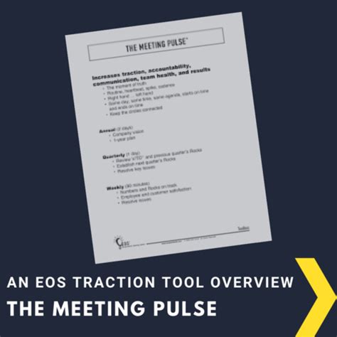 EOS Traction Tools Overview: The Meeting Pulse — Helping Companies ...