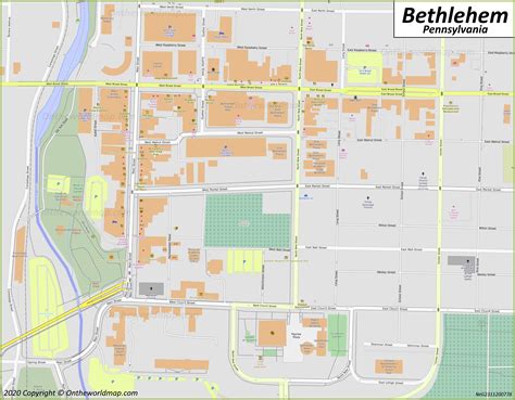 Bethlehem PA Downtown Map - Ontheworldmap.com