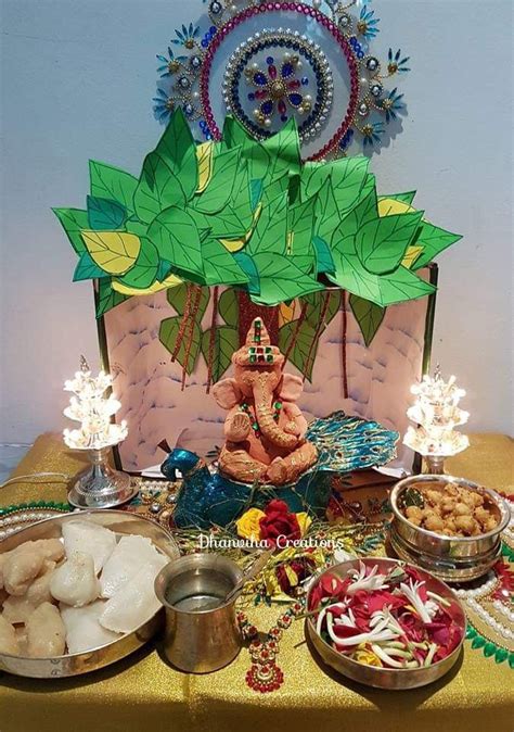 Vinayagar Chaturthi Decorations | Ganesh chaturthi decoration, Tree ...