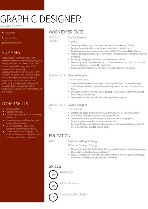 Graphic Designer Resume Example PNG