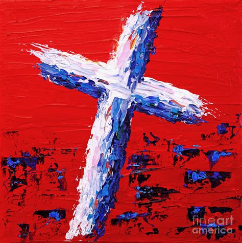 Red White And Blue Cross Photograph by Pattie Calfy