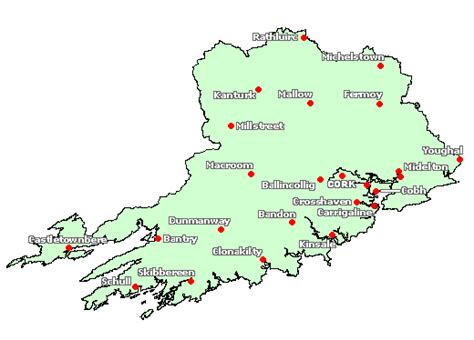 Map Of County Cork Ireland - Maping Resources