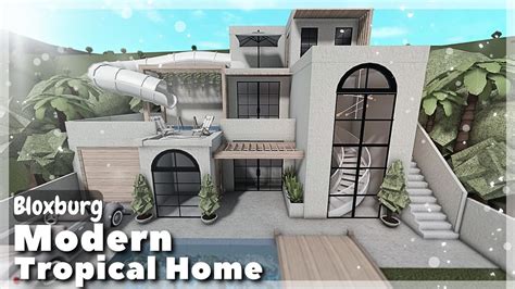 BLOXBURG: Modern Tropical Home Speedbuild | Roblox House Build - YouTube