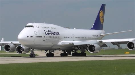 VIDEO Lufthansa Boeing 747 takeoff from Manchester after diversion due ...