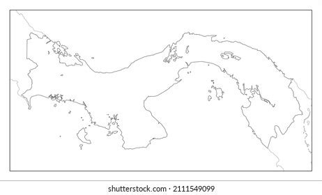 High Detailed Map Panama Outline Map Stock Vector (Royalty Free ...