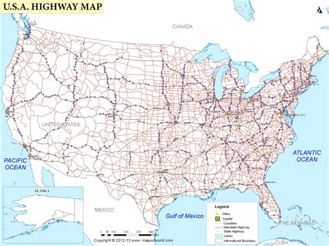 United States Map With Highways And Interstates United States Map ...