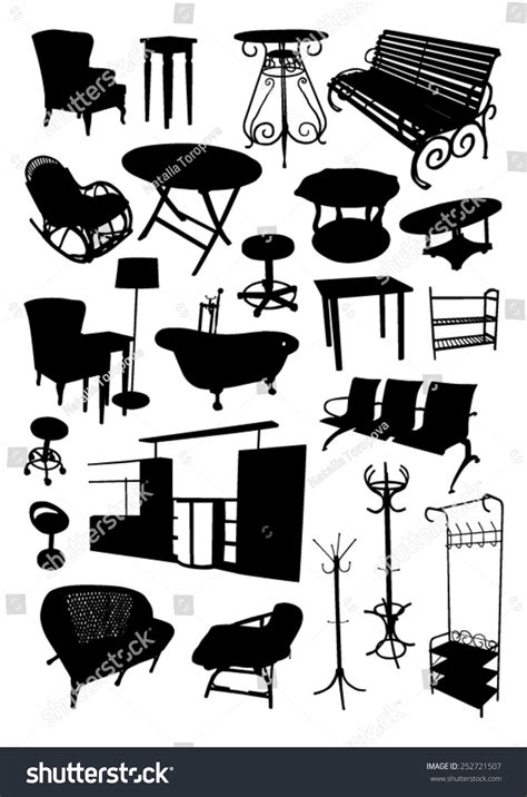 Furniture Silhouettes Set Stock Vector (Royalty Free) 252721507 ...