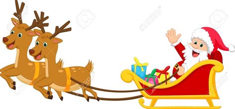 Black Santa Claus Riding Sleigh Cartoon Clipart Friendlystock Images ...