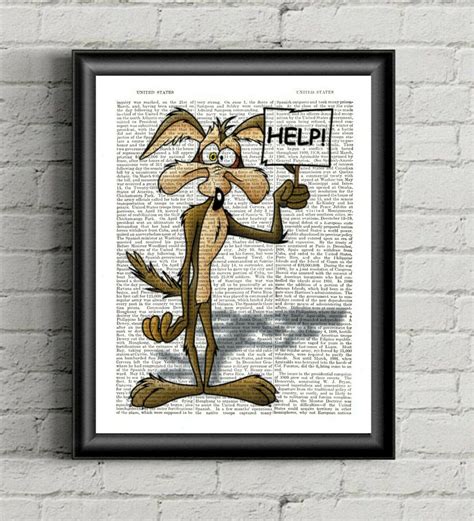 Looney Tunes Wile E Coyote Help! Cartoon Poster Dictionary Print ...