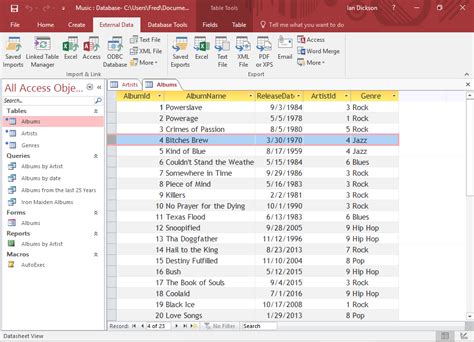 About Database Tables