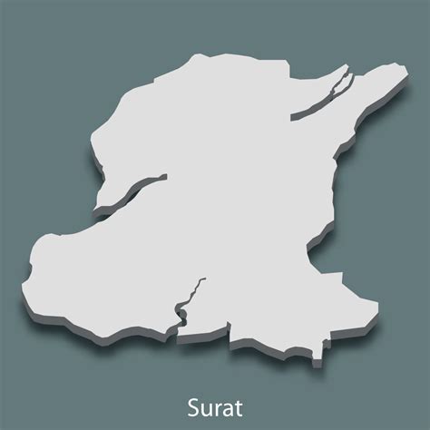 3d isometric map of Surat is a city of India 11310336 Vector Art at ...