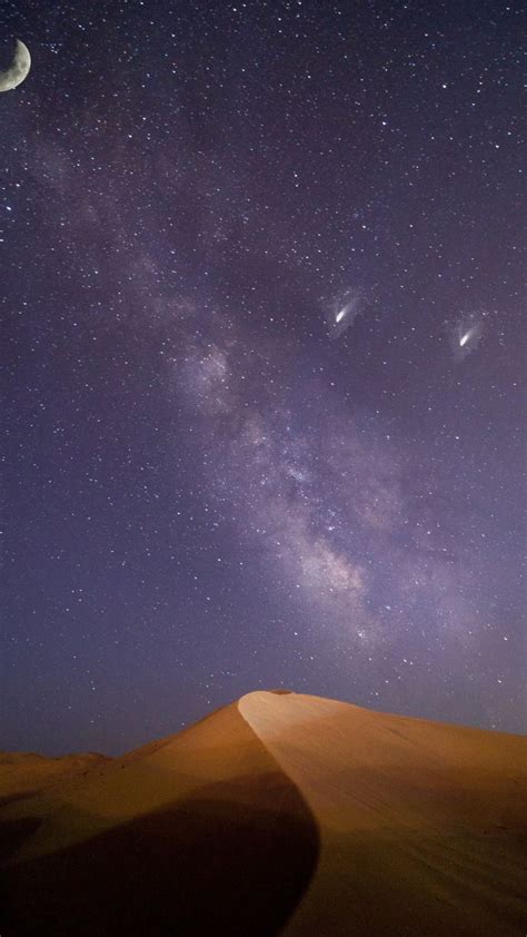 Milky way, desert, night, sky, 720x1280 wallpaper | Night sky wallpaper ...