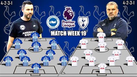 BRIGHTON VS TOTTENHAM | ROBERTO DE ZERBI VS ANGE POSTECOGLOU POTENTIAL ...