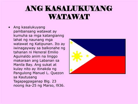 Ano Ang Simbolo Ng Mga Kulay Ng Watawat Ng Pilipinas