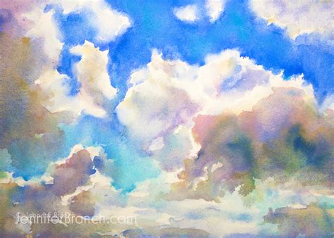 Blue Sky Sketching Watercolor Painting Tutorial