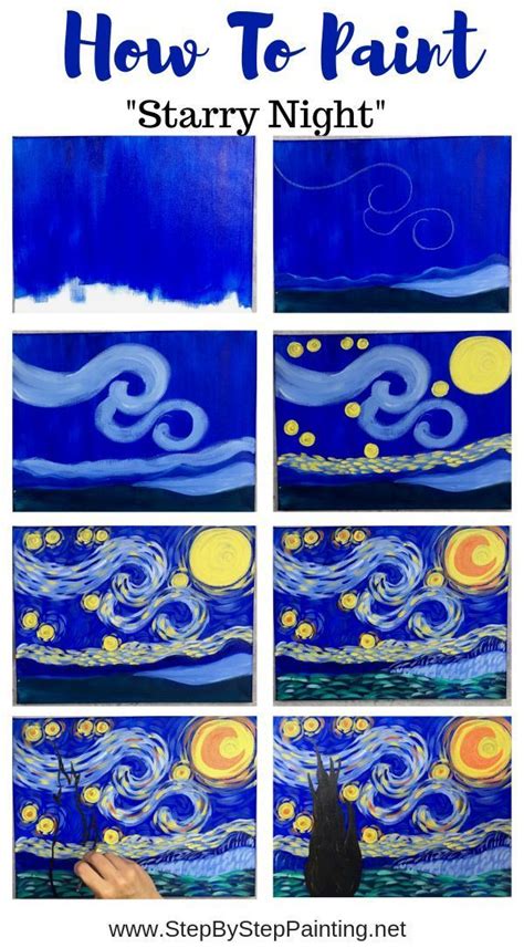 How To Paint Starry Night - Step By Step Painting, # ...