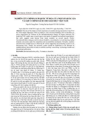 Nghiên cứu chính sách quốc tế hóa của một số quốc gia và gợi ý chính ...
